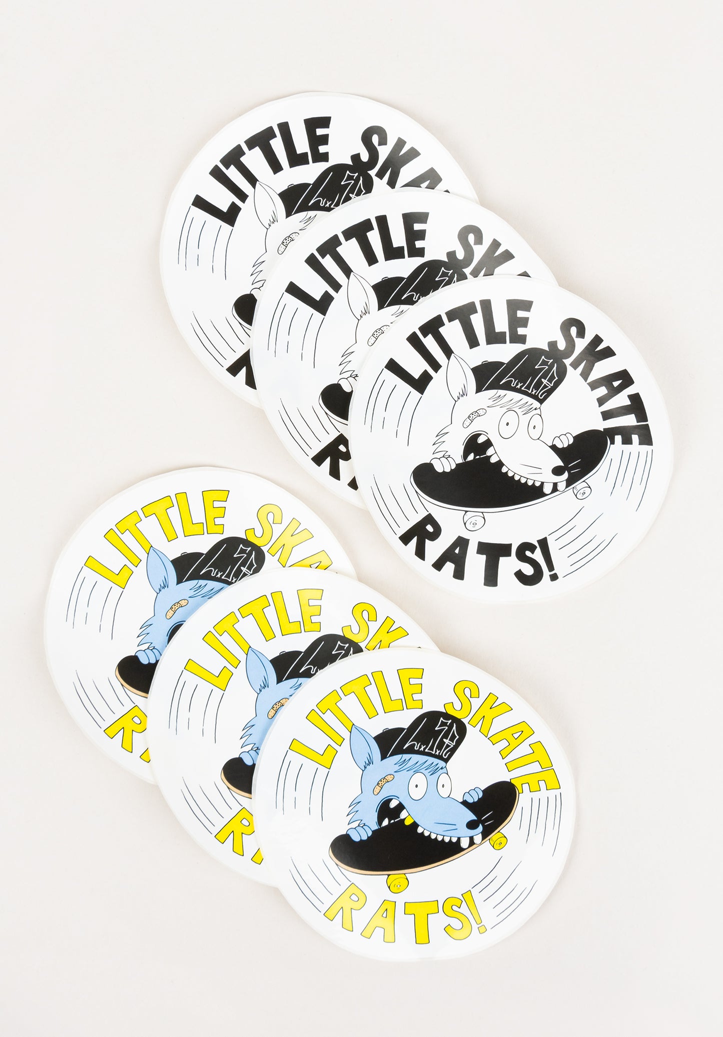Sticker set - colorful & black-white logo - 6 pieces